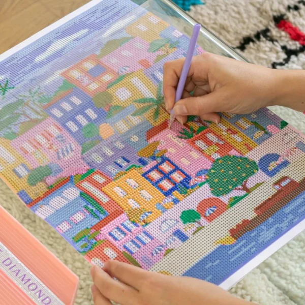 Diamond painting- colorful houses
